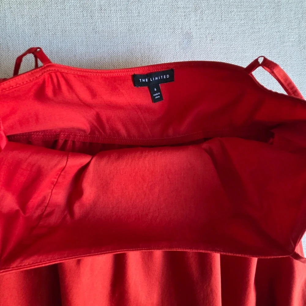 The Limited Y2K Red‎ Babydoll Dress Womens 4 Coquette Spaghetti Strap Fit Flare - Picture 11 of 11